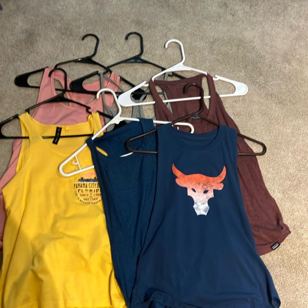 6 pieces!!!! Tank Tops - Yellow, Blue, Brown, pink